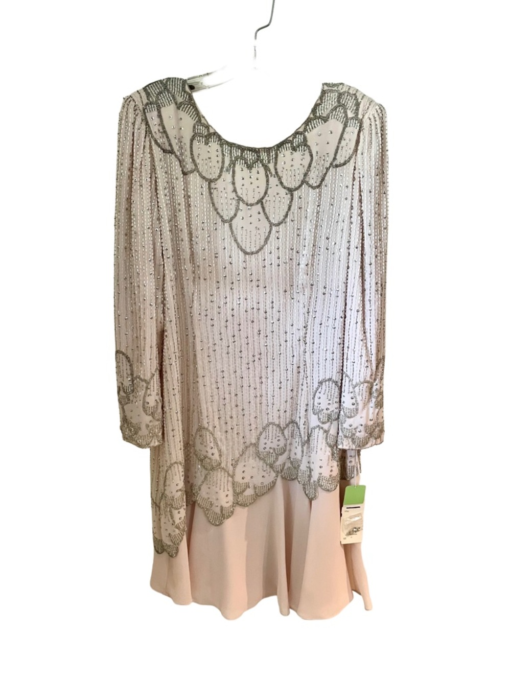 Vintage NWT Blush Hand‑Beaded Evening Dress
